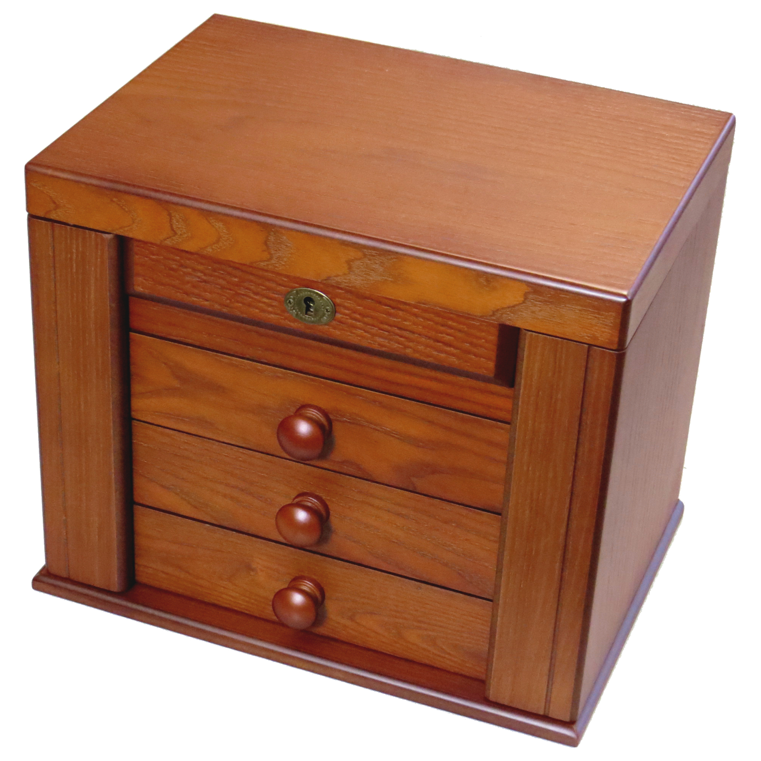 HB30-BRN Matt brown jewellery box with wings