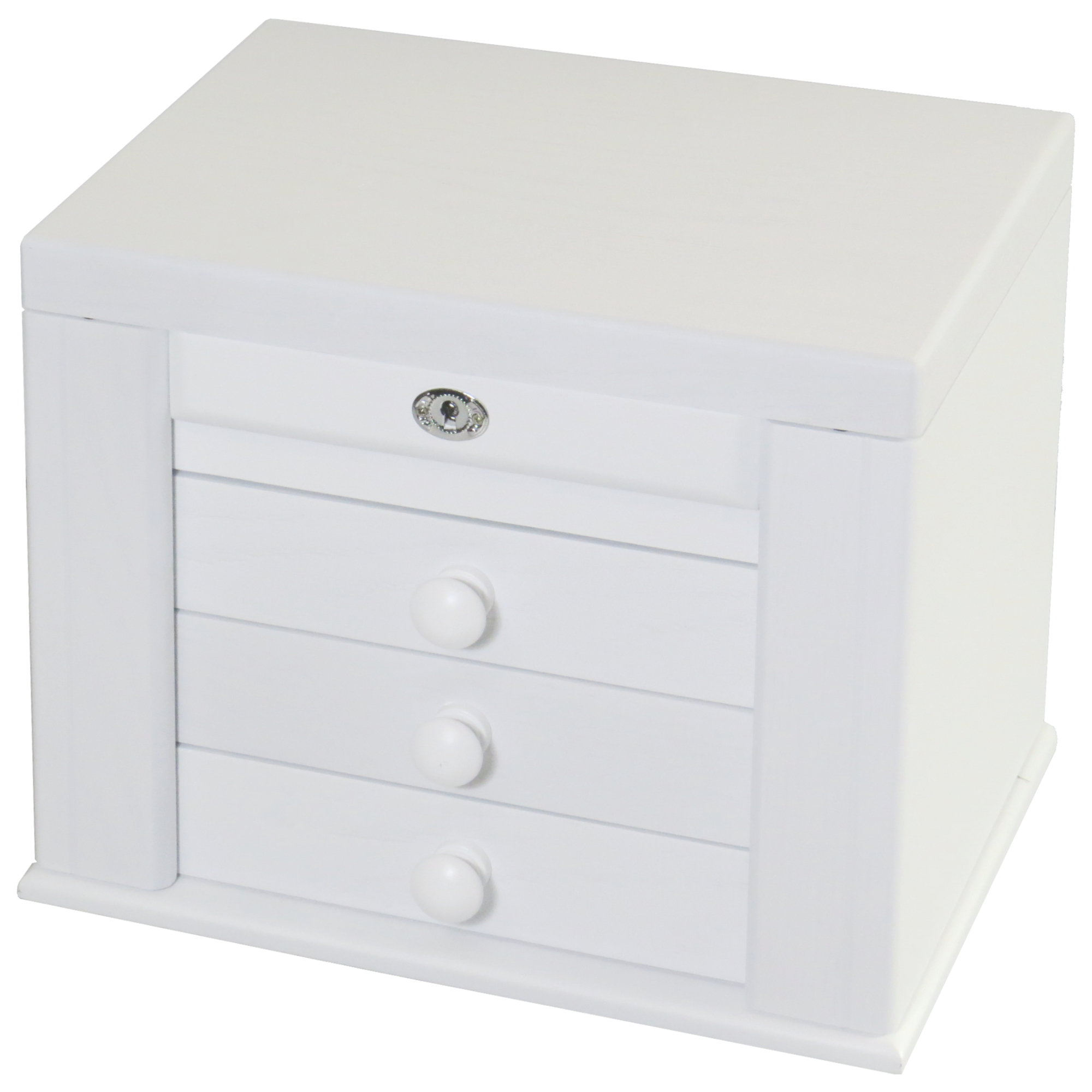 HB30-WHT Matt white jewellery box with wings